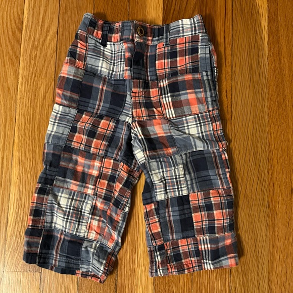 Janie and Jack roll-cuff madras pants - Picture 1 of 3